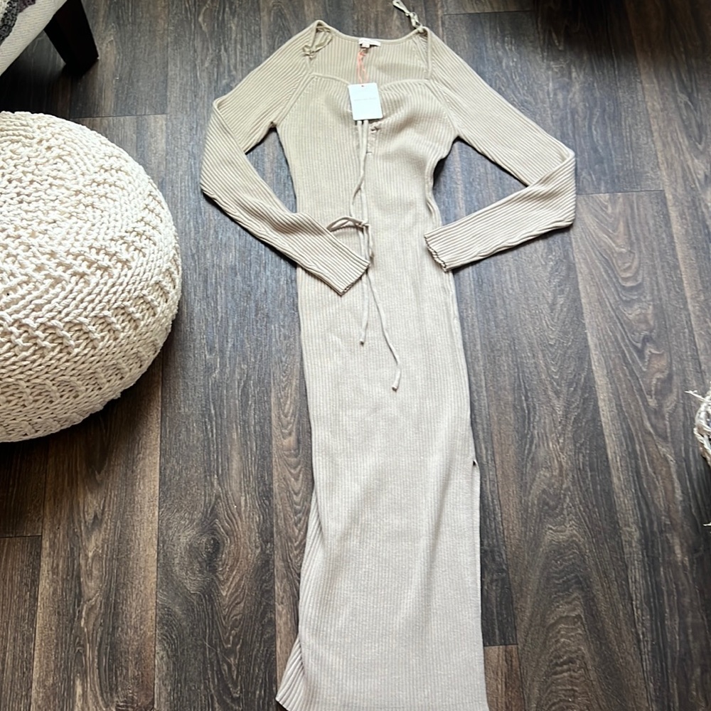 Skies are Blue Ribbed Dress
